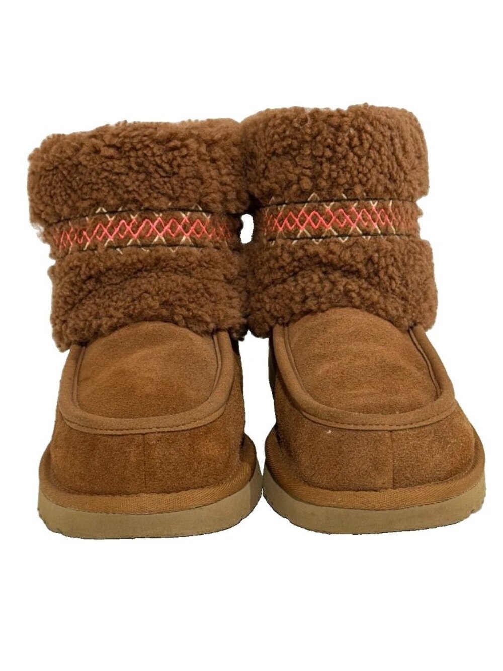UGG Mini UGG Braid Womens UGG Chestnut Brown Suede Sheepskin Boots Size 8 EU 39